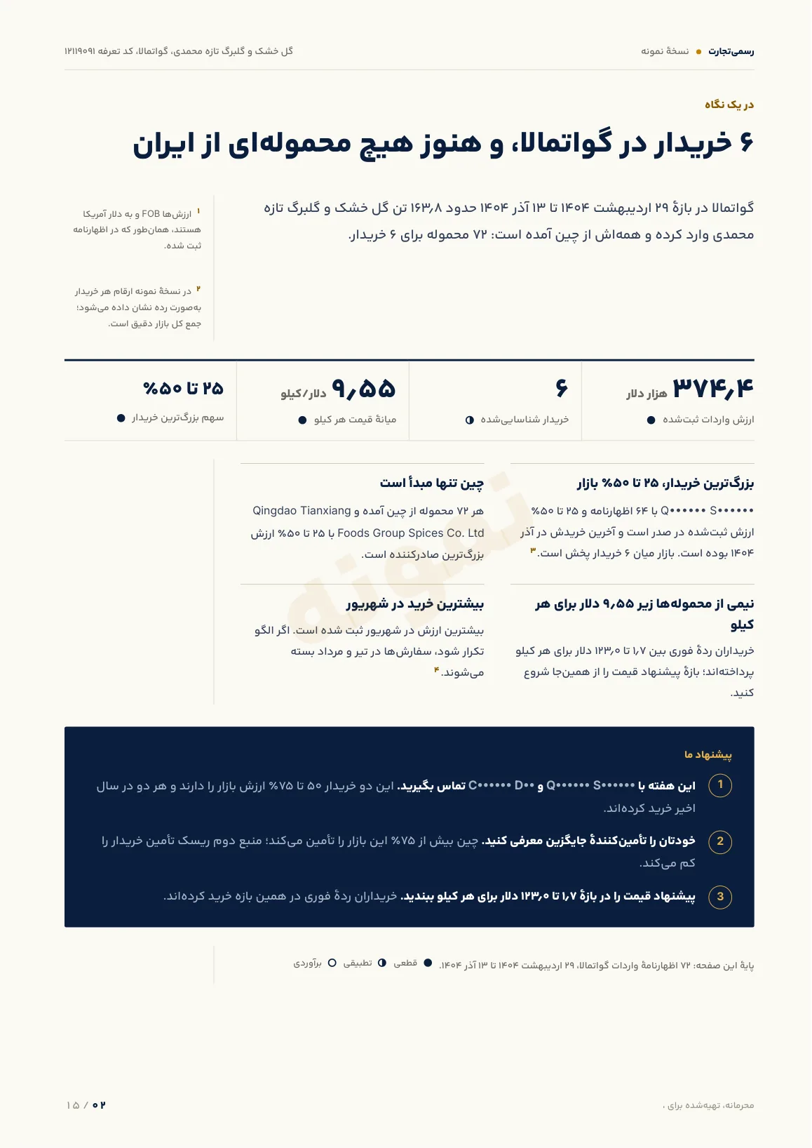 نمونه گزارش، در یک نگاه، صفحهٔ 2